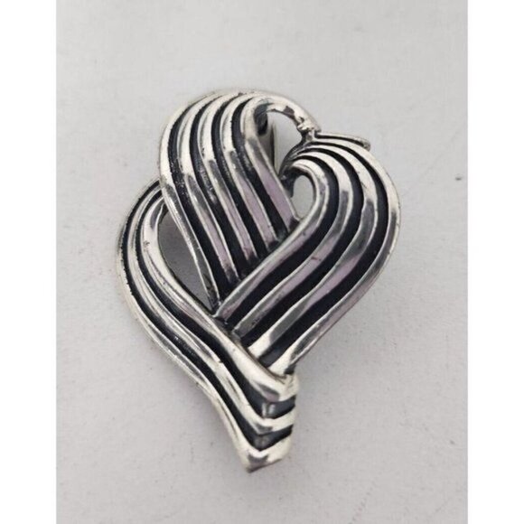 VINTAGE Napier Bouvardia Calla Sterling Silver Brooch Pin Fashion Jewelry 2 in.